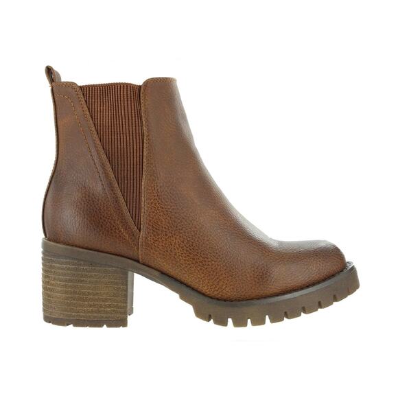 [H239] MIA Jody Boots Brown Round Toe Elastic V Sides, Size 8 - Picture 1 of 9